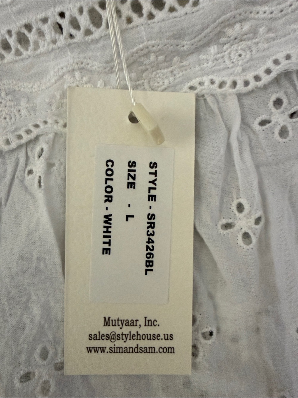 Silk & Salt White Eyelet Lace Tank Top - Picture 3 of 8